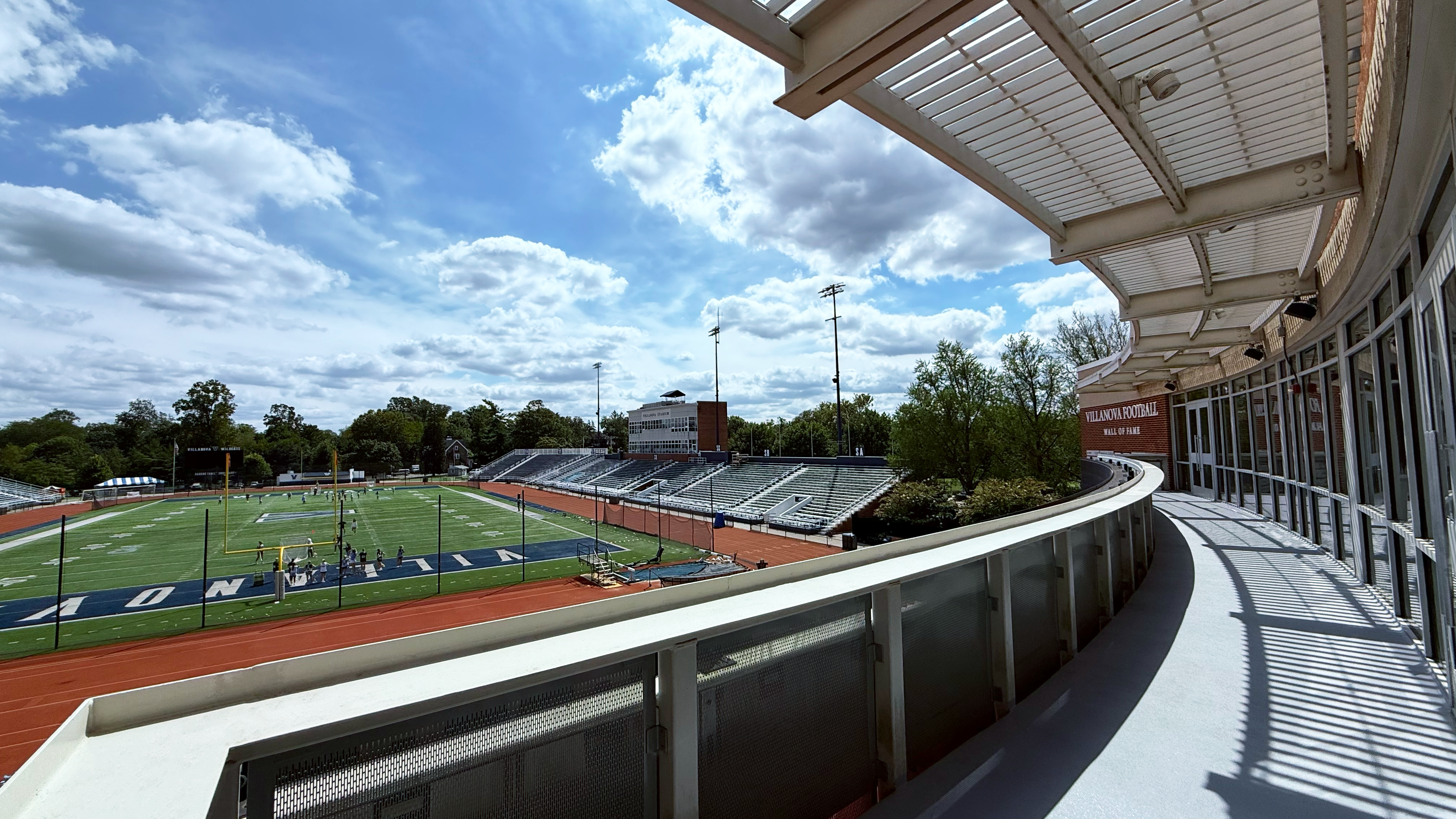 Outdoor terrace overlooking Villanova Stadium